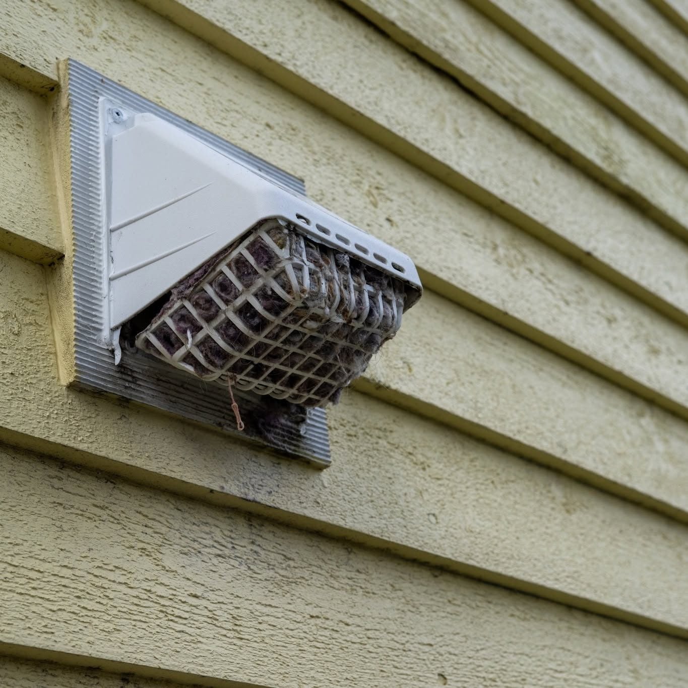 Exterior dryer vent hood on a Connecticut home
