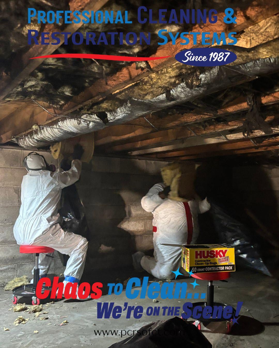 Black mold removal - PCRS technicians at work