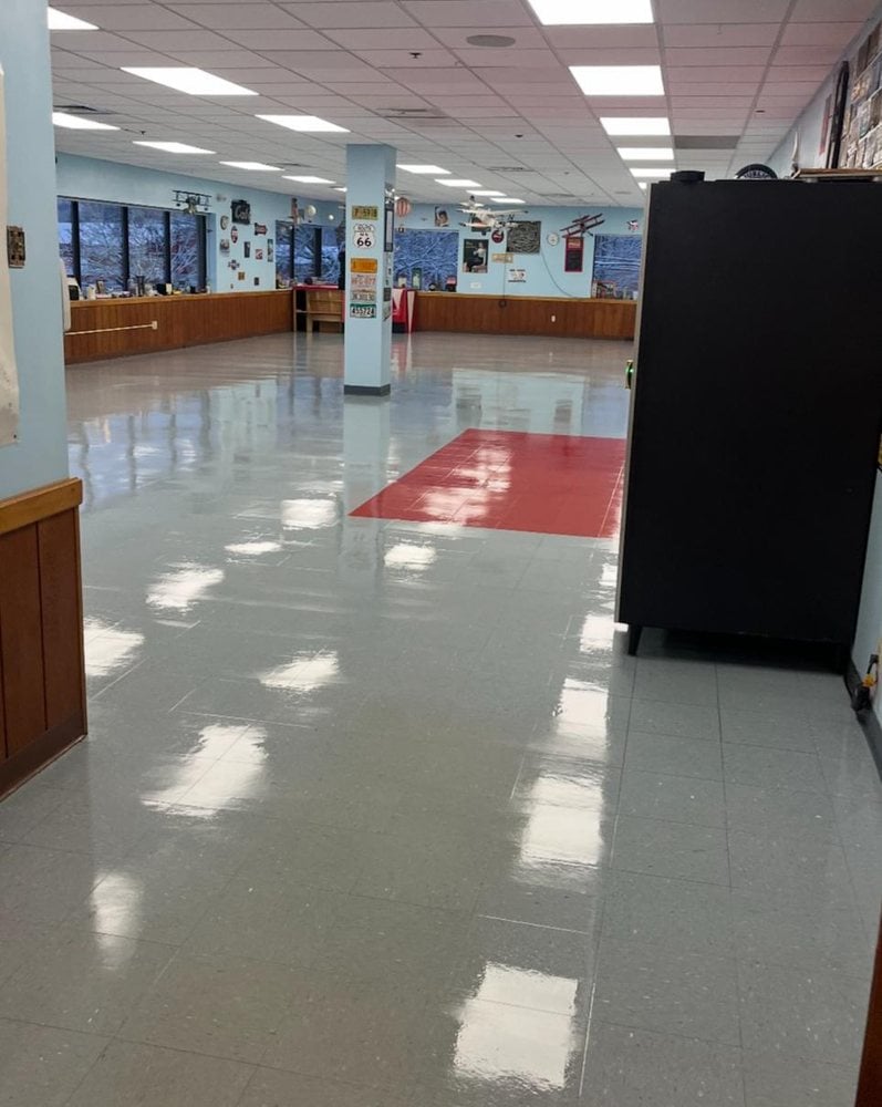 Vinyl composition tile floor after professional cleaning
