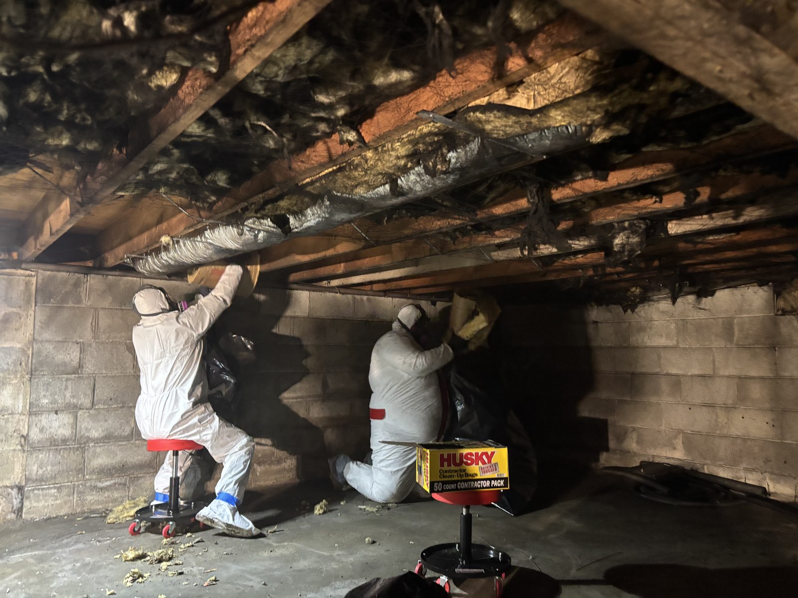 Fire damage restoration - PCRS technicians at work