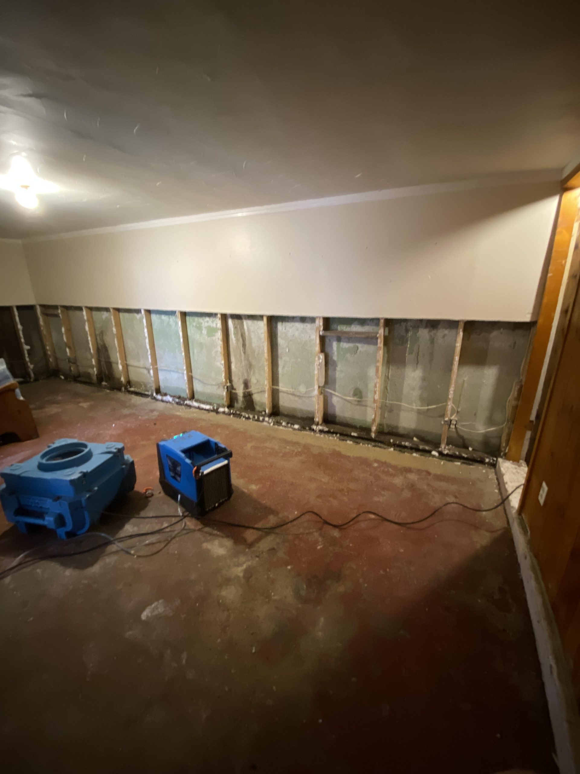 Water damage mitigation - PCRS technicians at work