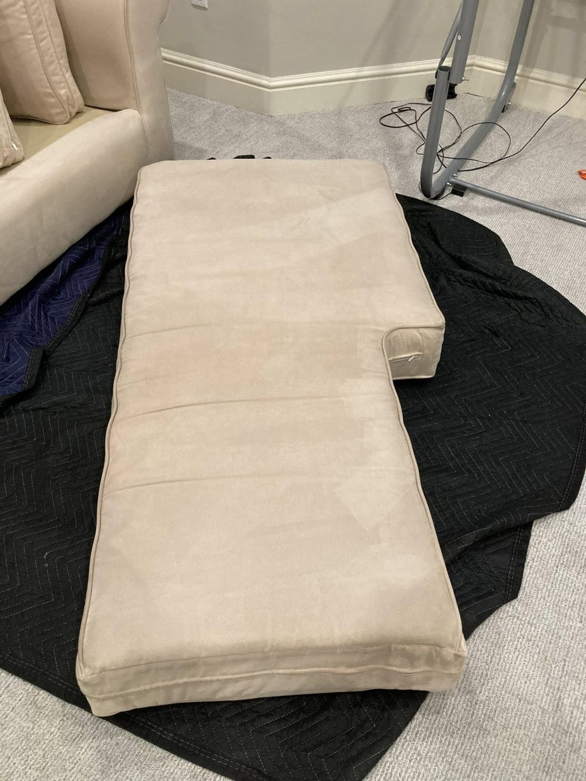 Clean bench cushion after professional upholstery cleaning, Shelton CT