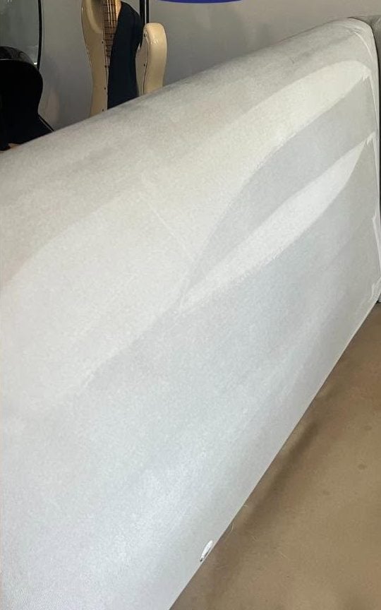 Sofa back cushion after professional upholstery cleaning, Shelton CT