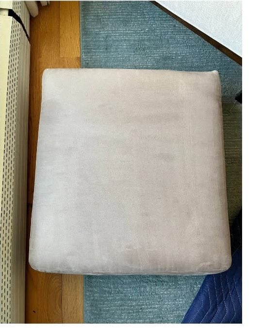 Ottoman cushion after professional upholstery cleaning, Shelton CT